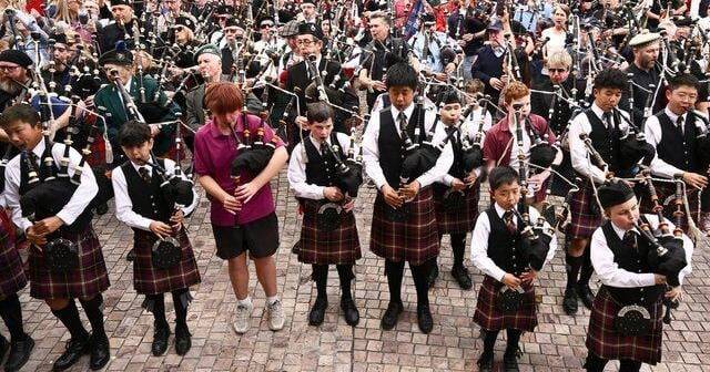 Bagpipers claim world record with AC/DC's 'It's a Long Way to the Top'
