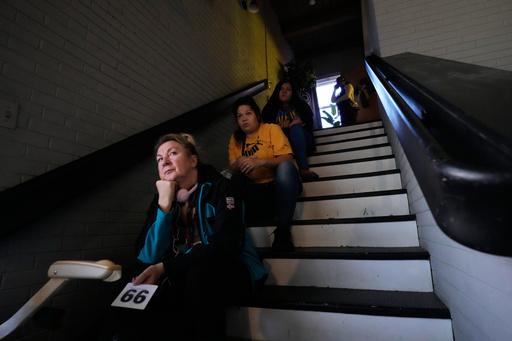 Photos of Americans turning to food pantries as shutdown drags on