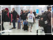 How many flights were delayed or canceled after a ground stop at Charlotte Douglas?