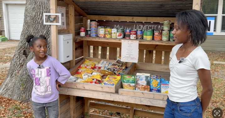 9-year-old Marlin girl uses farm stand to help neighbors with free food items