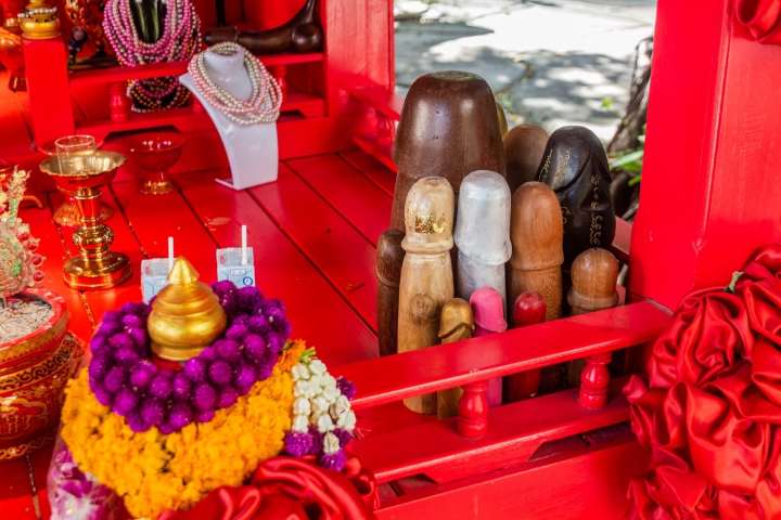 In Bangkok, you can visit the beautiful Chao Mae Tuptim Shrine aka the “Penis Shrine”
