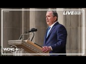 Former President George W. Bush speaks at Dick Cheney's funeral
