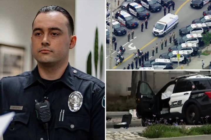 Alhambra California police officer Alec Sanders killed in violent crash during LA County pursuit