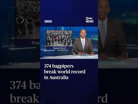 374 bagpipers break world record in Australia