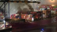 Se desata un incendio en un buque de carga en el puerto de Los Ángeles y provoca una grave emergencia