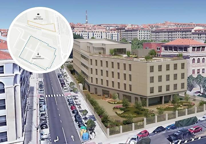 La nueva residencia junto a un colegio de Salamanca que requiere demoler su antiguo patio