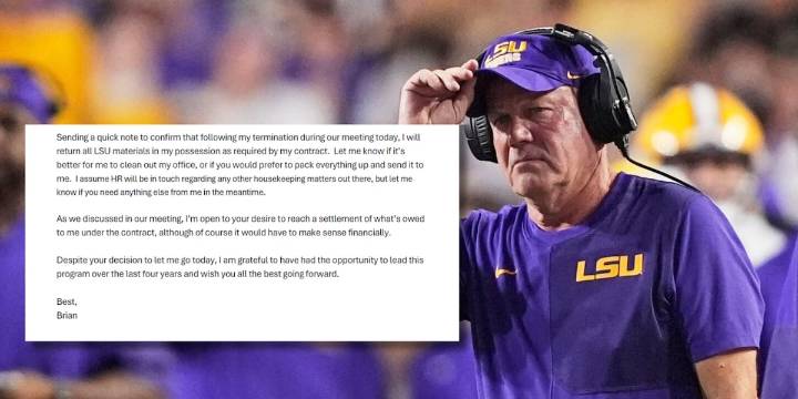 Brian Kelly thanks LSU, says he’s open to “settlement”
