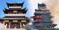 China: feroz incendio ARRASA con el Templo Yongqing, uno de los más antiguos e importantes del país