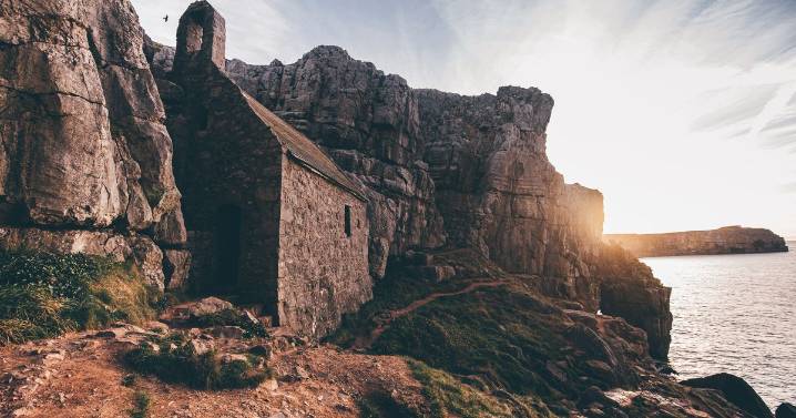 This coastal clifftop walk takes you to one of Wales' most mysterious structures