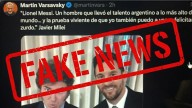 Empresario libertario impulsor de la reforma laboral publicó por error una foto falsa de Milei junto a Messi
