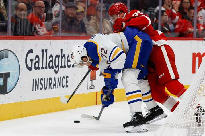 Mattias Samuelsson's OT goal tops Red Wings, snaps Sabres' 5-game skid - The Rink Live | Coverage of youth, junior, high school and college hockey