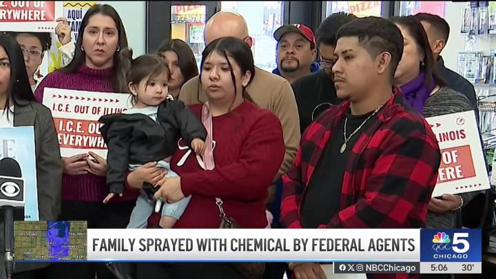 Chicago Dad, toddler allegedly pepper-sprayed by federal agents – NBC Bay Area