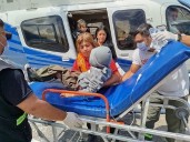 Trasladan en helicóptero a paciente de cinco años con apendicitis desde Mala Mala