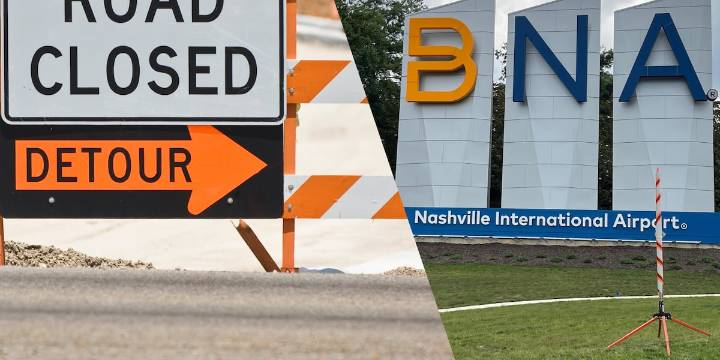 Lane closures planned at BNA in mid