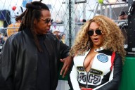 Jay-Z ‘stressed out’ watching Beyonce race off with Sir Lewis Hamilton