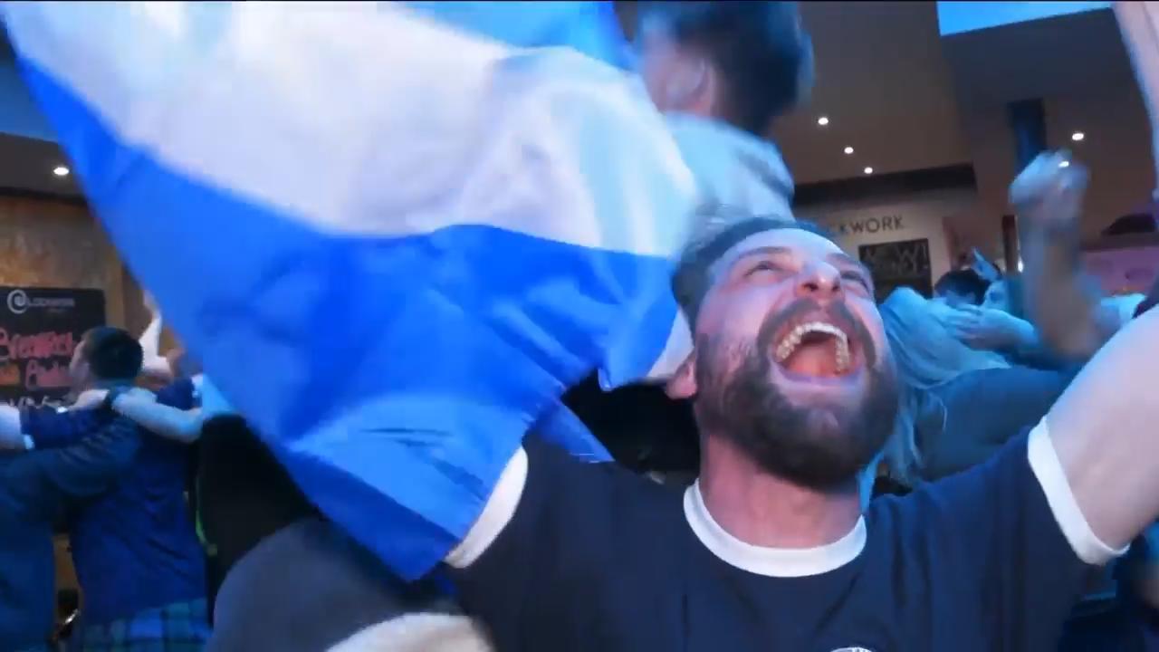 Scottish fans celebrate first qualification for Word Cup since 1998 after beating Denmark
