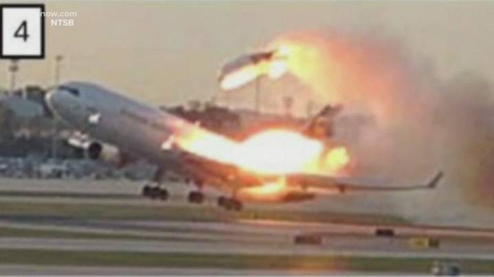 Dramatic photos of doomed UPS plane show the aircraft on fire, engine flying off