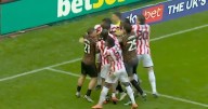Stoke vs Hull clash ends in huge brawl between teams as chaos follows final whistle