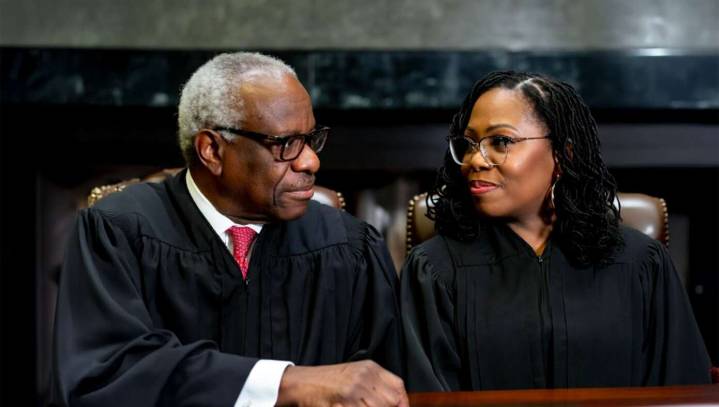 Clarence Thomas Gently Explains To KBJ That Not All Black People Are Mentally Disabled, Just Her