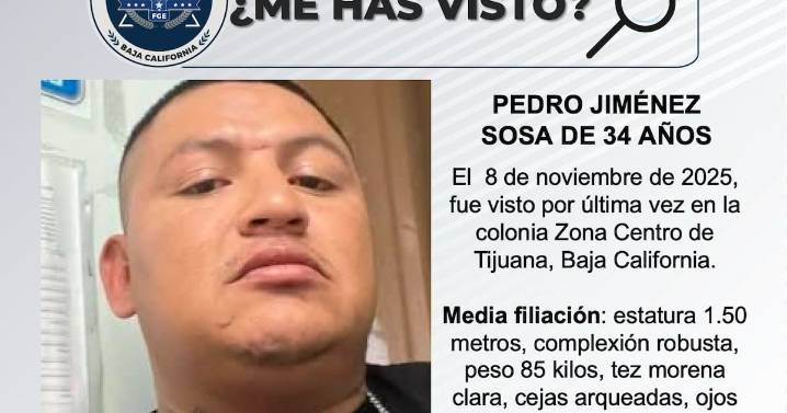 Se busca a Pedro Jiménez Sosa de 34 años de edad