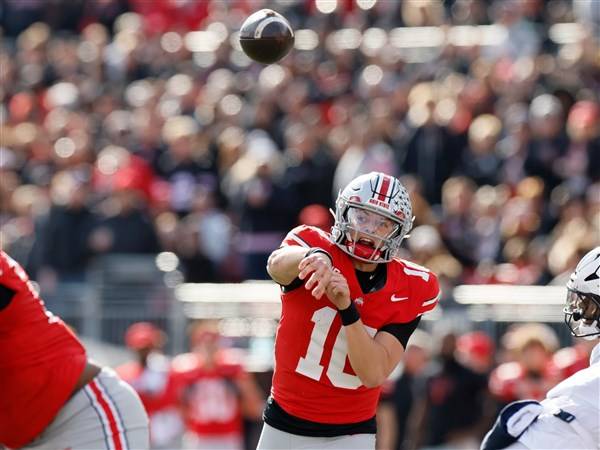 Sayin throws 4 TDs,  Ohio State wins 38