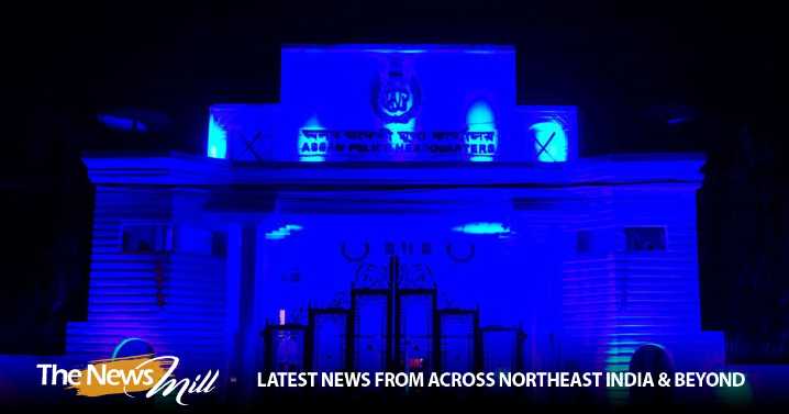 Assam Police headquarters lit in blue to mark World Children’s Day