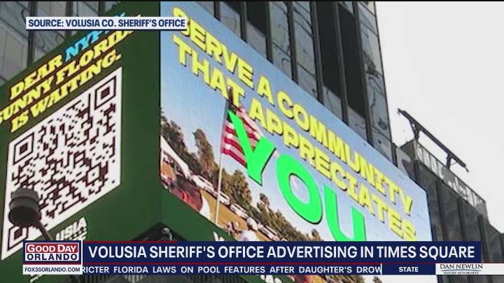 Volusia Sheriff advertising in New York's Times Square
