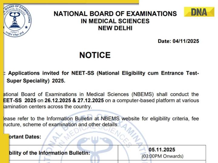 NEET SS 2025 registration begins at natboard.edu.in; check important dates, dire