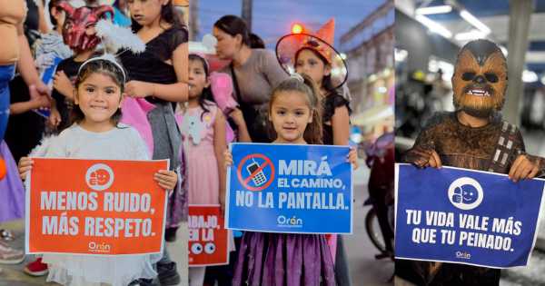Entre disfraces y caramelos, el Municipio de Orán promovió el uso del casco
