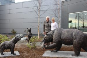 Long-Awaited Bronze Bear Family Sculpture Unveiled At Kenai Airport