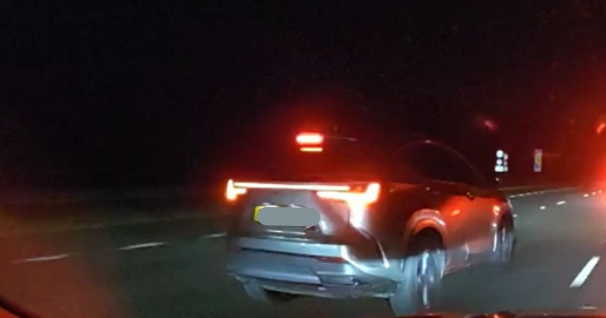 Moment stolen Lexus was 'boxed in' after huge police chase on M6