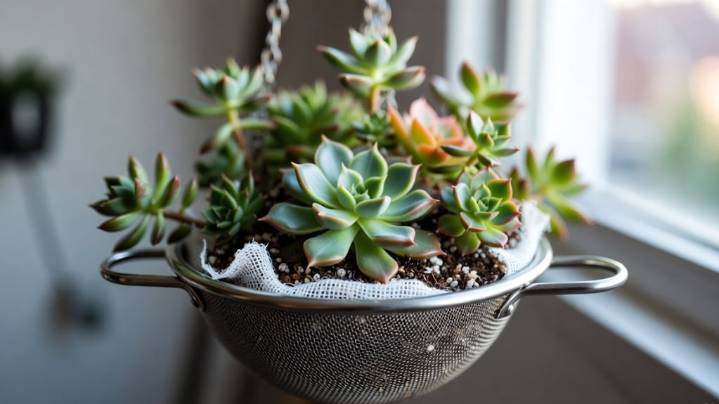 Cómo hacer crecer una suculenta con un colador de metal: el truco fácil para decorar tu casa