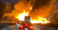 VIDEO: Pipa de gas se vuelca y explota; causa el cierre de la autopista México