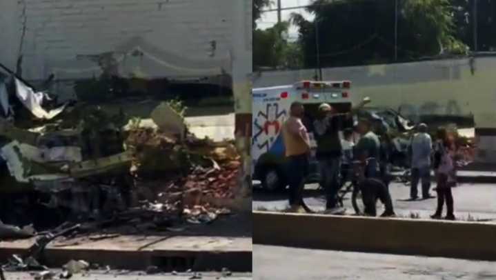 Conductor muere tras chocar contra muro de una primaria en Iztapalapa