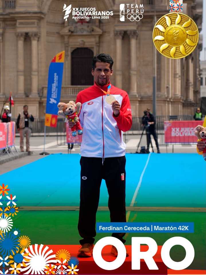 Ferdinand Cereceda logró primera medalla de oro en Maratón de los XX Juegos Bolivarianos Ayacucho
