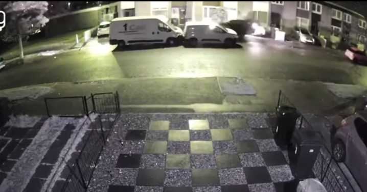 Speeding car ploughs into parked cars outside Scots homes before driver flees scene