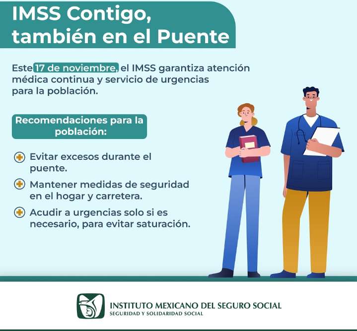 Garantiza IMSS Hidalgo continuidad de servicios esenciales durante puente del 17 de noviembre