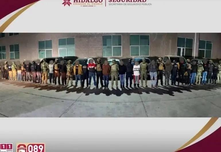 Caen 23 presuntos delincuentes durante operativo en Hidalgo