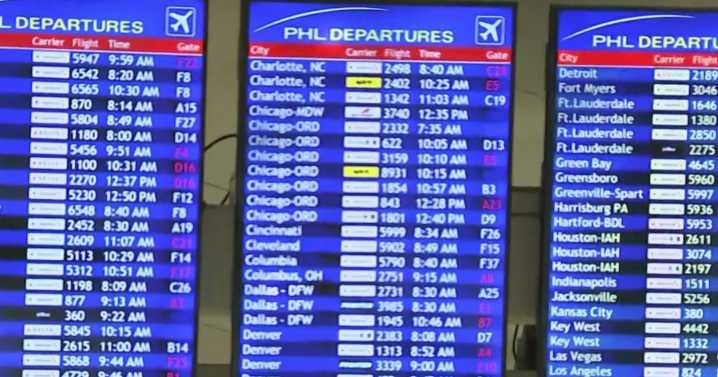 Flight delays, cancellations continue Monday at Philadelphia International Airport amid government shutdown
