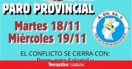 ADOSAC Paro provincial para este martes y miércoles
