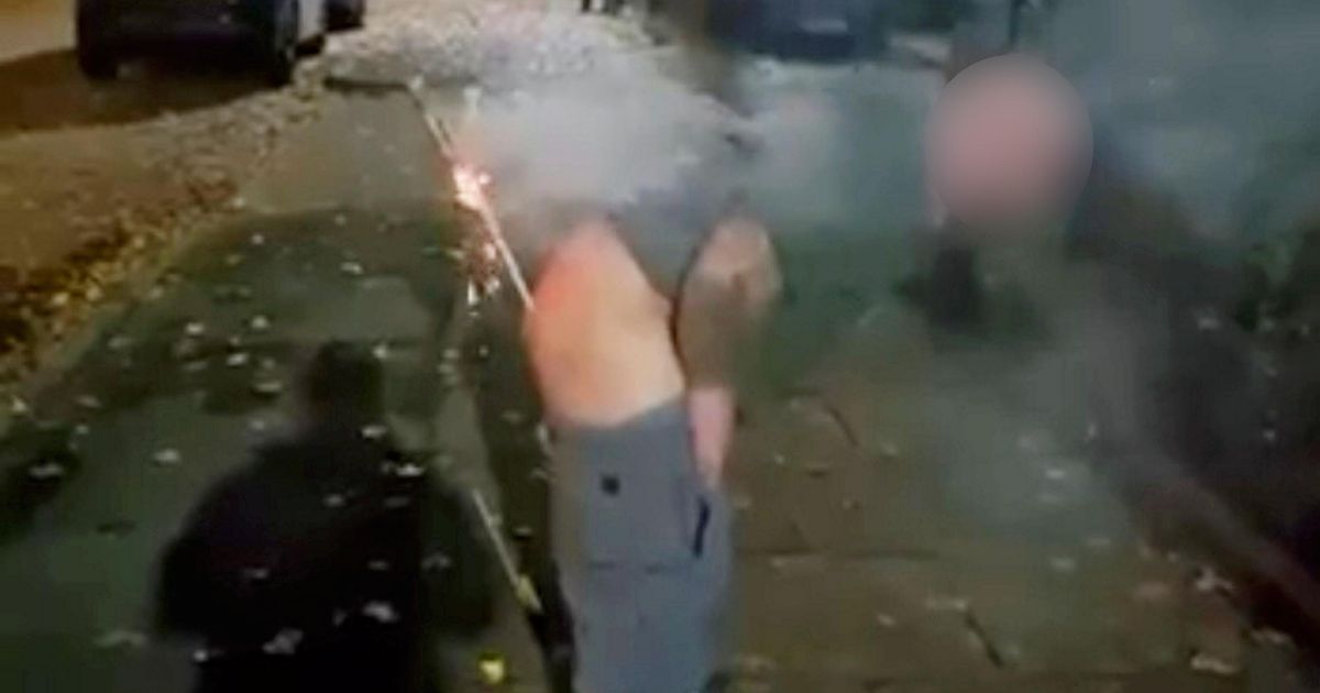 Moment man burns his bum after trying to launch firework from his cheeks