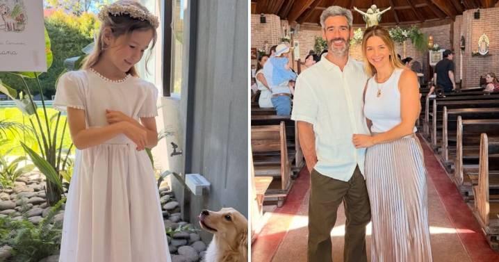 Las fotos de la primera comunión de Juana, la hija de Marcela Kloosterboer: en familia, con chocotorta y una historia especial