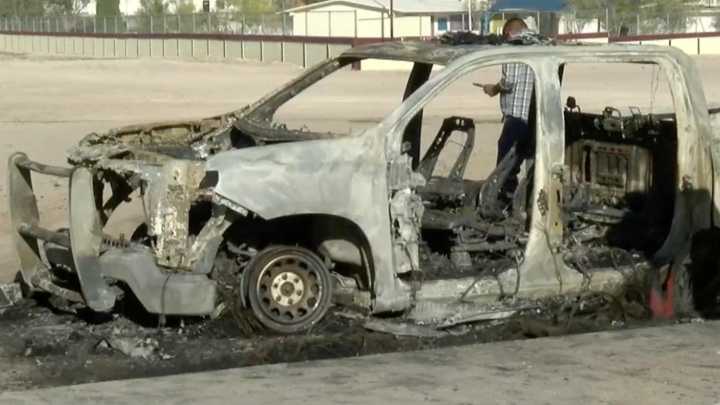 Patrulla Municipal Quedó en Pérdida Total Tras Incendiarse en Ciudad Juárez