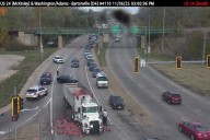 Busy Bartonville intersection closed due to trailer spill