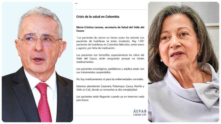 Álvaro Uribe publica desgarrador mensaje de la Secretaria de Salud del Valle sobre debacle del sistema: “Se están muriendo”