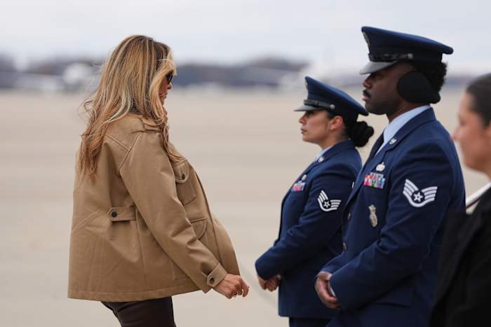 Melania Trump and Usha Vance are making an early holiday visit with North Carolina military families