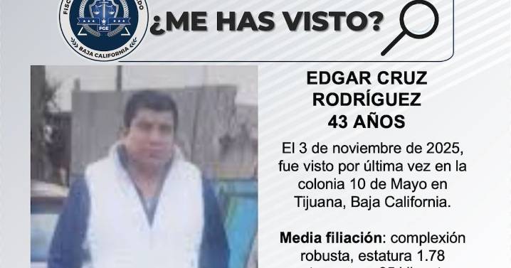 Se busca a Edgar Cruz Rodríguez de 43 años