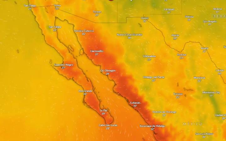 Clima en La Paz y Los Cabos jueves 27 de noviembre de 2025