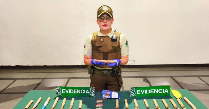 Dos sujetos fueron detenidos tras ser descubiertos con fuegos artificiales en Santiago