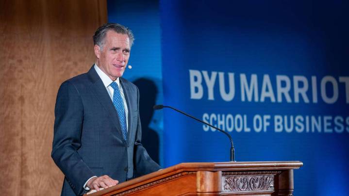 Staying loyal to core values: Mitt Romney delivers optimistic, faith